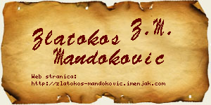 Zlatokos Mandoković vizit kartica